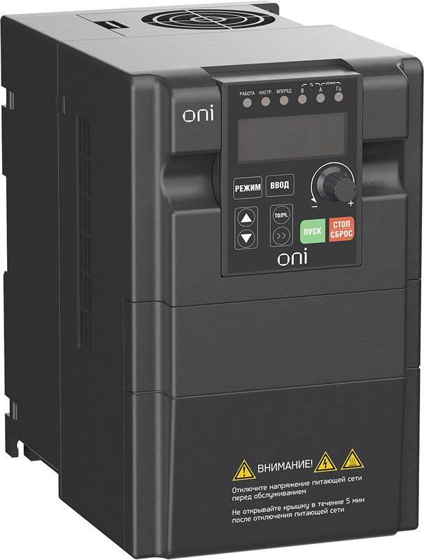 ONI / IEK A150-33-37NT — ПЧ A150 380В 3Ф 3, 7кВт 10А со встроенным тормозным модулем ONI