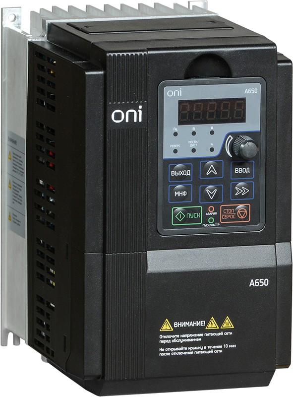 ONI / IEK A650-33E055T — Преобразователь частоты A650 380В 3Ф 5, 5кВт 13А ONI