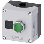 Siemens 3SU1851-0AB00-2AB1 — 3SU1851-0AB00-2AB1, Пульт управления, NO, зеленый, IP67, Кнопка плоская, -25-70°C