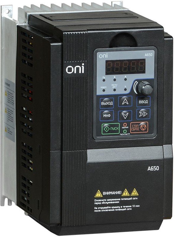 ONI / IEK A650-33E075T — Преобразователь частоты A650 380В 3Ф 7, 5кВт 17А ONI